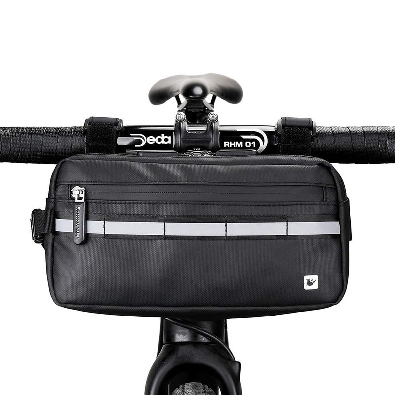 Rhinowalk Bike Bag, Bike Handlebar Bag, WaterproofBike Basket Bicycle Front Bag Shoulder Bag Waist Bag for Sport Bicycle Professional Cycling Accessorie-Black - Image 1
